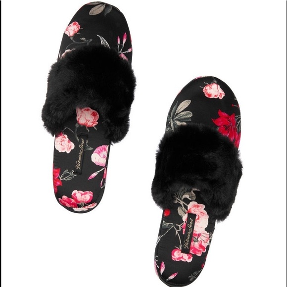 VICTORIA'S SECRET Signature Satin Slipper Floral - Picture 2 of 2